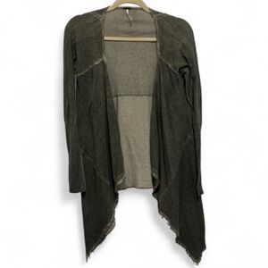 Free People Gray Open Front Drapey Cardigan Sweater Size Medium